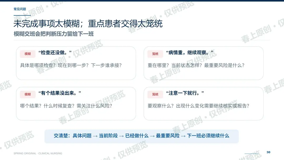 护理交接班规范与常见问题预览第30页